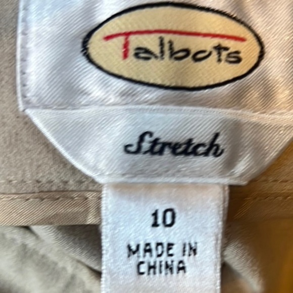 Talbots Cream Tailored stretch Trousers with side zipper size 10 - Picture 2 of 12